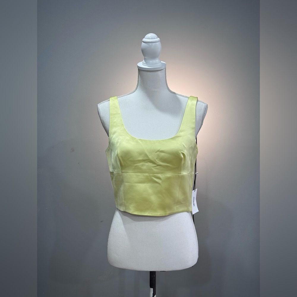 Yellow Jason Wu Satin Cropped Tank Size M NWT